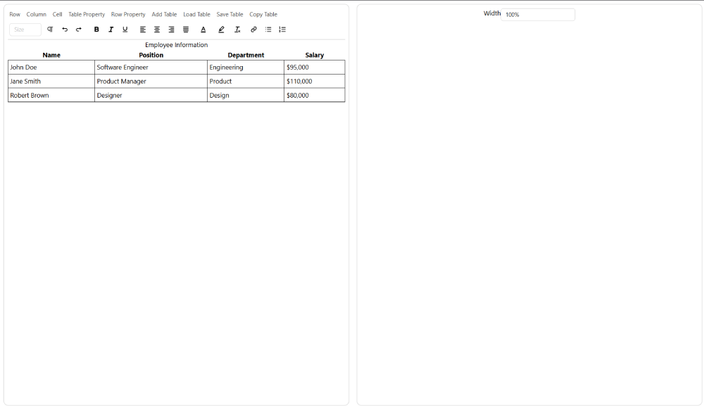 HTML Table